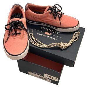 Sperry Vineyard Vines Collab Childrens Canvas Sneakers Size 13.5 Used w/Box